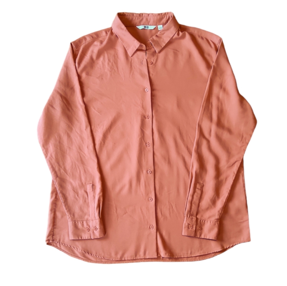 Uniqlo Women's Button Down Shirt - Coral